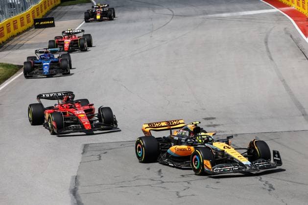 4 Lando Norris GBR, McLaren F1 Team , 16 Charles Leclerc MCO, Scuderia Ferrari , F1 Grand Prix of Canada at Circuit Gilles Villeneuve on June 18, 2023 in Montreal, Canada Photo by HOCH ZWEI Montreal Canada