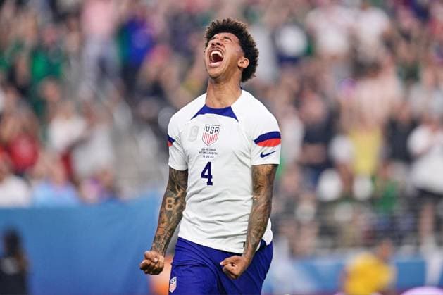 RECORD DATE NOT STATED CONCACAF NATIONS LEAGUE 2022-2023 Canada vs United States Final Chris Richards celebrates his goal 0-1 of USa during the game Canada vs United States (USA), corresponding to Great Final Four of the CONCACAF Nations League 2022-2023, at Allegiant Stadium, on June 18, 2023. <br><br> Chris Richards celebra su gol 0-1 de USA durante el partido Canada vs Estados Unidos (EUA), correspondiente a la Gran Final del Final Four de la Liga de Naciones CONCACAF 2022-2023, en el Allegiant Stadium, el 18 de junio de 2023. LAS VEGAS NEVADA ESTADOS UNIDOS  Copyright: xJorgexMartinezx 20230618203348_CNL_23_F_CAN_USA_RICHARDS146
