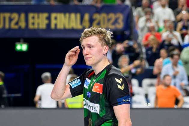 Final cheer MD, Gisli KRISTJANSSON MD cries, tears, howls, Handball Champions League Final Four, Final, SC Magdeburg MD vs Barlinek Industria Kielce 30 29 n V , on 18 06 2023 in Cologne Germany Â