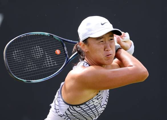 Mandatory Credit: Photo by Ryan Browne Shutterstock (13975088c) Xiyu Wang of China during her Qualifying round against Viktoriya Tomova of Bulgaria. Rothesay Classic, Day One, Tennis, Edgbaston Priory Club, Birmingham, UK - 19 Jun 2023 Rothesay Classic, Day One, Tennis, Edgbaston Priory Club, Birmingham, UK - 19 Jun 2023 Copyright: xRyanxBrowne Shutterstockx 13975088c