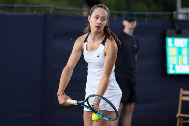 Ilkley Tennis Club, Ilkley, England, June 19th 2023: Zeynep Sonmez during the W100 Ilkley against Sarah Beth Grey at Ilkley Tennis Club (Sean Chandler SPP) Copyright: xSeanxChandlerx xSPPx spp-en-SeChSp-W100 Ilkley - Sarah Beth Grey v Zeynep Sonmez - Ilkley Tennis Club-1783