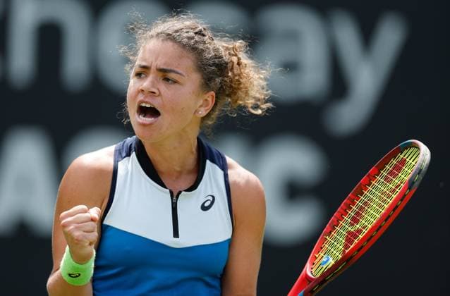 19th June 2023; Edgbaston Priory Club, Birmingham, England: Rothesay Classic Birmingham, Day 1; Jasmine Paolini (ITA) in her match against Magda Linette (POL)  ActionPlus12521233 RogerxEvans