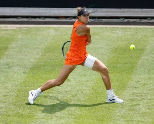 19th June 2023; Edgbaston Priory Club, Birmingham, England: Rothesay Classic Birmingham, Day 1; Magda Linette (POL) in her match against Jasmine Paolini (ITA)  ActionPlus12521235 RogerxEvans