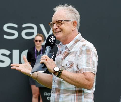 19th June 2023; Edgbaston Priory Club, Birmingham, England: Rothesay Classic Birmingham, Day 1; Mark Curry former Blue Peter presenter introduces the tournament  ActionPlus12521239 RogerxEvans