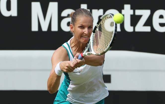 Karolina Pliskova CZE , Centre Court at the tennis facility of LTTC Rot Weiss e V Steffi Graf Stadium Tennis bett1 open WTA 500 tournament on grass women season 2022 2023 19 06 2023