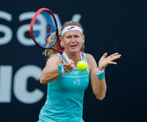 19th June 2023; Edgbaston Priory Club, Birmingham, England: Rothesay Classic Birmingham, Day 1; Marie Bouzkova (CZE) in her match against Bernarda Pera (USA)  ActionPlus12521284 RogerxEvans