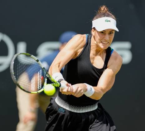 19th June 2023; Edgbaston Priory Club, Birmingham, England: Rothesay Classic Birmingham, Day 1; Bernarda Pera (USA) in her match against Marie Bouzkova (CZE)  ActionPlus12521292 RogerxEvans