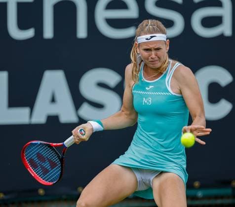 19th June 2023; Edgbaston Priory Club, Birmingham, England: Rothesay Classic Birmingham, Day 1; Marie Bouzkova (CZE) in her match against Bernarda Pera (USA)  ActionPlus12521295 RogerxEvans