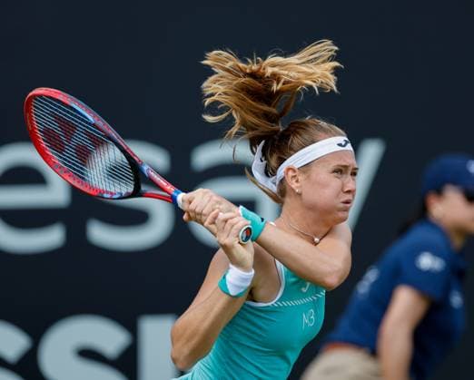 19th June 2023; Edgbaston Priory Club, Birmingham, England: Rothesay Classic Birmingham, Day 1; Marie Bouzkova (CZE) in her match against Bernarda Pera (USA)  ActionPlus12521296 RogerxEvans