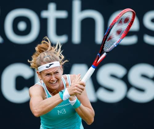 19th June 2023; Edgbaston Priory Club, Birmingham, England: Rothesay Classic Birmingham, Day 1; Marie Bouzkova (CZE) in her match against Bernarda Pera (USA)  ActionPlus12521299 RogerxEvans