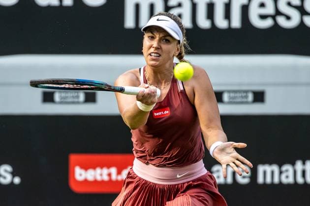 Berlin, 19 06 23, Tennis Grass Court Championships Berlin at Steffi Graf Stadium women, singles, sixteenth finals, Garcia France Lisicki Germany Sabine Lisicki Germany strikes on bett1open 2023 Grass Court Championships Berlin
