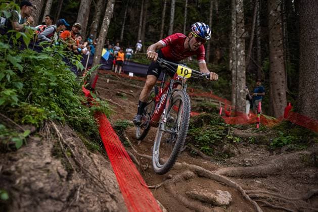 Biker Lars Forster competes in the UCI Mountain Bike World Cup race in Leogang, Austria, June 18, 2023. (CTKxPhoto CervenyxMichal) CTKPhotoF202306190024601  CTKPhotoF202306190024601