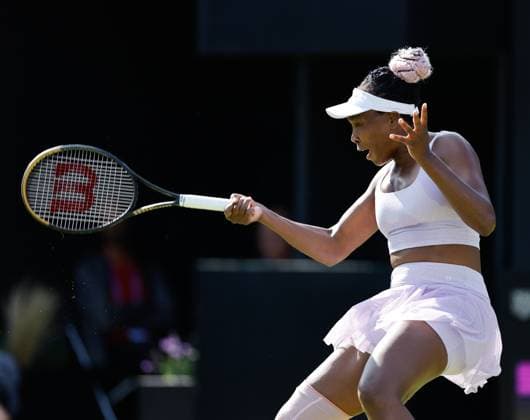 19th June 2023; Edgbaston Priory Club, Birmingham, England: Rothesay Classic Birmingham, Day 1; Venus Williams (USA) during her match against Camila Giorgi (ITA)  ActionPlus12521389 RogerxEvans