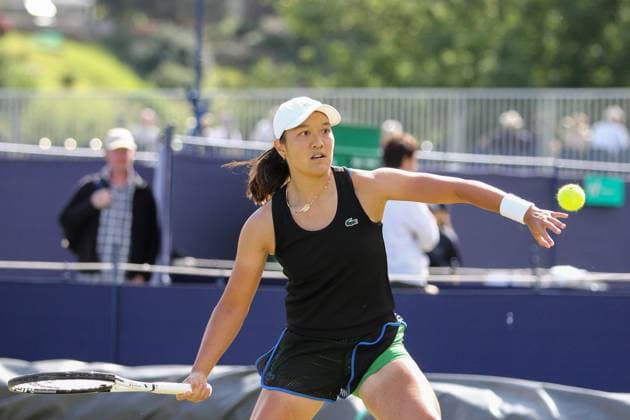 Ilkley Tennis Club, England, June 19th 2023: Harmony Tan during the W100 Ilkley against Jesika Maleckova at Ilkley Tennis Club (Sean Chandler SPP) Copyright: xSeanxChandlerx xSPPx spp-en-SeChSp-W100 Ilkley - Jesika Maleckova v Harmony Tan - Ilkley Tennis Club-3