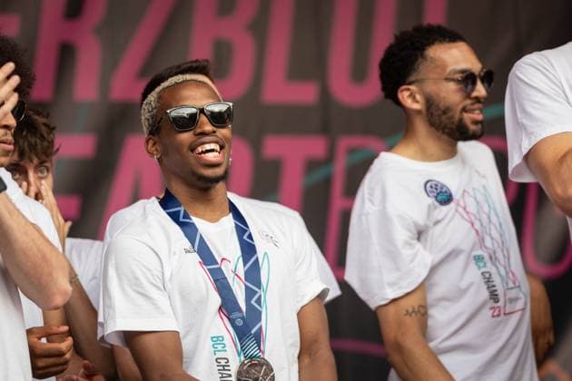 Telekom Baskets Bonn end-of-season party, 19 6 2023 TJ Shorts and Deane Williams. Copyright: xBEAUTIFULxSPORTS Derixx