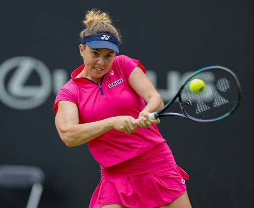 20th June 2023; Edgbaston Priory Club, Birmingham, England: Rothesay Classic Birmingham, Day 2; Linda Noskova (CZE) during her match against Jelena Ostapenko (LAT)  ActionPlus12521541 RogerxEvans