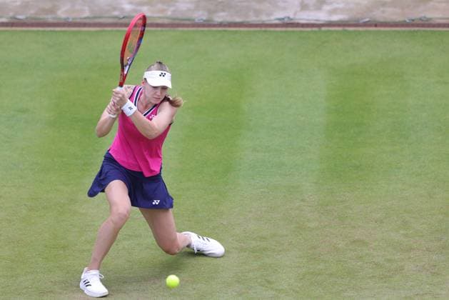 Elena Rybakina, KAZ, during first round at 2023 bett1 Open in Berlin, 20 06 2023