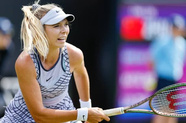 20th June 2023; Edgbaston Priory Club, Birmingham, England: Rothesay Classic Birmingham, Day 2; Katie Boulter (GBR) during her match against Lin Zhu (CHN)  ActionPlus12521649 RogerxEvans