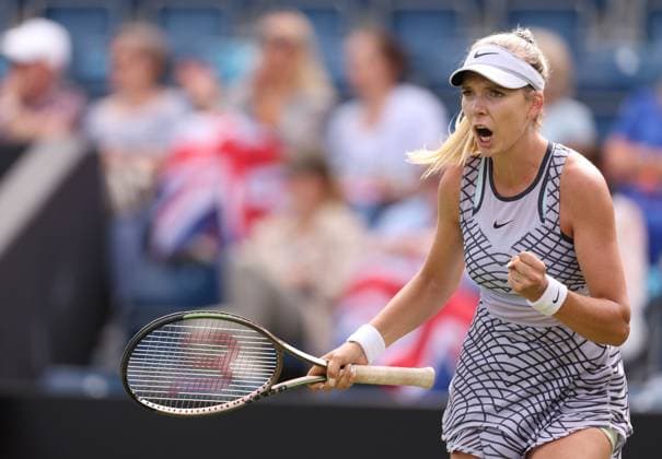 Mandatory Credit: Photo by Ryan Browne Shutterstock (13975264aq) Katie Boulter of Great Britain during her round of 32 game against Lin Zhu of China. Rothesay Classic, Day Two, Tennis, Edgbaston Priory Club, Birmingham, UK - 20 Jun 2023 Rothesay Classic, Day Two, Tennis, Edgbaston Priory Club, Birmingham, UK - 20 Jun 2023 Copyright: xRyanxBrowne Shutterstockx 13975264aq