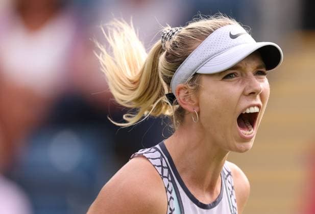 Mandatory Credit: Photo by Ryan Browne Shutterstock (13975264br) Katie Boulter of Great Britain during her round of 32 game against Lin Zhu of China. Rothesay Classic, Day Two, Tennis, Edgbaston Priory Club, Birmingham, UK - 20 Jun 2023 Rothesay Classic, Day Two, Tennis, Edgbaston Priory Club, Birmingham, UK - 20 Jun 2023 Copyright: xRyanxBrowne Shutterstockx 13975264br
