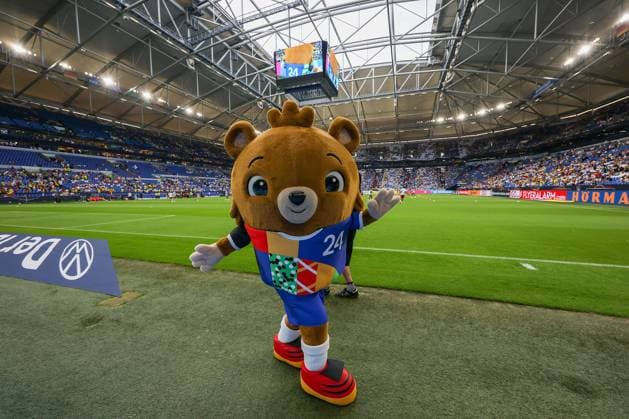Football, EURO 2024, Mascot at the international match in Gelsenkirchen