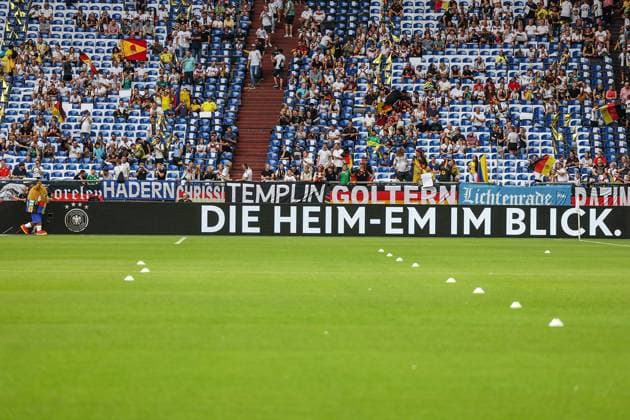 Veltins Arena in Gelsenkirchen on 20 June 2023, international football match Germany Colombia v l ,The home EM in view the EM mascot presented UEFA presents bear with trousers UEFA has presented the mascot for the Euro 2024 in Germany The mascot pays tribute to the popular teddy bear, which presumably saw the light of day in Germany at the beginning of the 20th century DFL REGULATIONS PROHIBIT ANY USE OF PHOTOGRAPHS AS IMAGE SEQUENCES AND OR QUASI VIDEO Copyright: JoaquimxFerreira