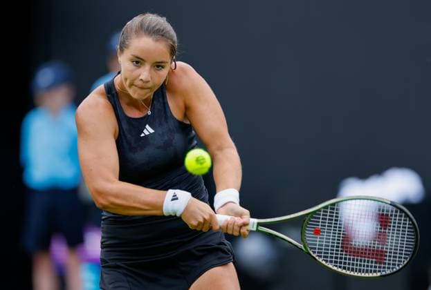 20th June 2023; Edgbaston Priory Club, Birmingham, England: Rothesay Classic Birmingham, Day 2; Jodie Burrage (GBR) during her match against Harriet Dart (GBR)  ActionPlus12521738 RogerxEvans