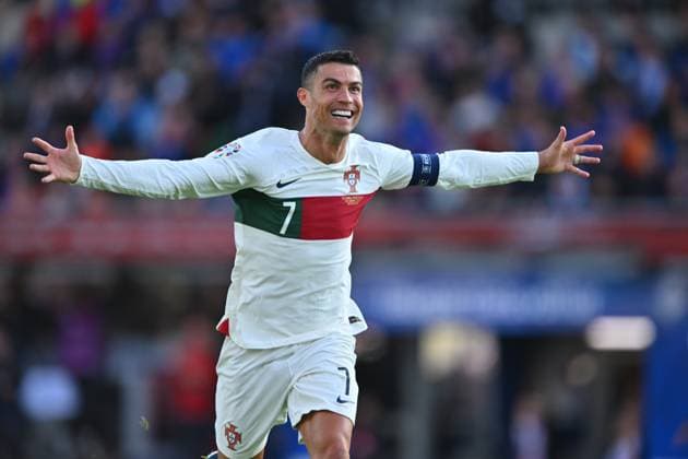 Bilder des Jahres 2023, Sport 06 Juni Sport Themen der Woche KW25 Sport Bilder des Tages Iceland v Portugal: Group J - UEFA EURO, EM, Europameisterschaft,Fussball 2024 Qualifying Round Cristiano Ronaldo of Portugal celebrates his goal on his 200 appearance for portugal during the UEFA EURO 2024 Qualifying Round Group J match between Iceland and Portugal at Laugardalsvollur on June 20, 2023 in Reykjavik, Iceland. Reykjavik Laugardalsvollur Reykjavik Iceland Copyright: xWillxPalmer Sportsphoto APLx 13950766