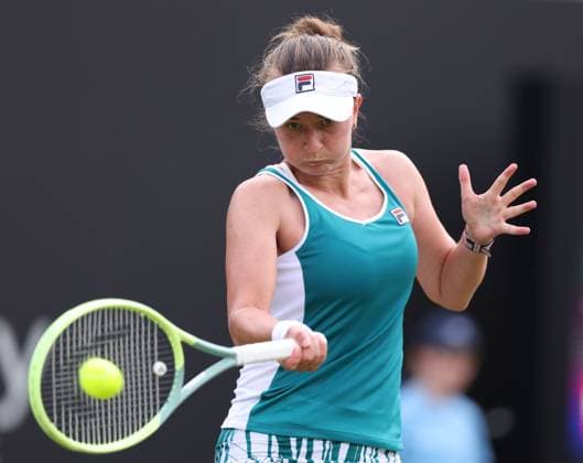 Mandatory Credit: Photo by Ryan Browne Shutterstock (13977103k) Barbora Krejcikova of the Czech Republic. Rothesay Classic, Day Three, Tennis, Edgbaston Priory Club, Birmingham, UK - 21 Jun 2023 Rothesay Classic, Day Three, Tennis, Edgbaston Priory Club, Birmingham, UK - 21 Jun 2023 Copyright: xRyanxBrowne Shutterstockx 13977103k