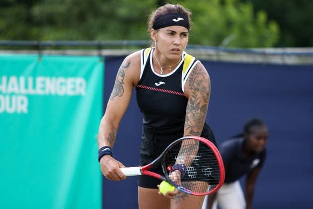 Ilkley Tennis Club, Ilkley, England, June 21st 2023: Aliona Bolsova during the W100 Ilkley against Isabelle Lacy at Ilkley Tennis Club (Sean Chandler SPP) Copyright: xSeanxChandlerx xSPPx spp-en-SeChSp-W100 Ilkley - Isabelle Lacy v Aliona Bolsova - Ilkley Tennis Club-3141