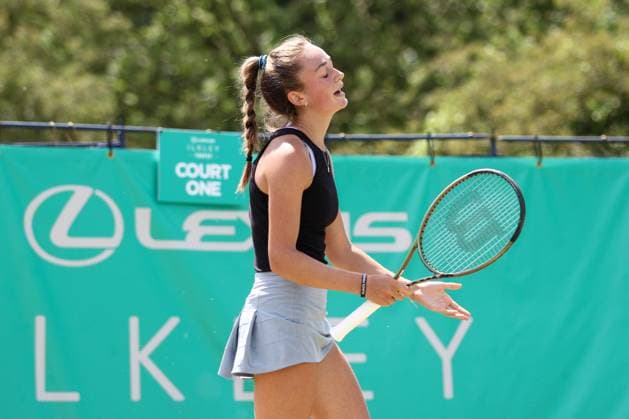 Ilkley Tennis Club, Ilkley, England, June 21st 2023: Isabelle Lacy during the W100 Ilkley against Aliona Bolsova at Ilkley Tennis Club (Sean Chandler SPP) Copyright: xSeanxChandlerx xSPPx spp-en-SeChSp-W100 Ilkley - Isabelle Lacy v Aliona Bolsova - Ilkley Tennis Club-3481