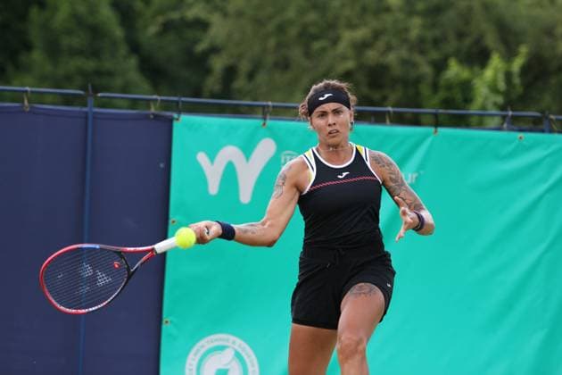 Ilkley Tennis Club, Ilkley, England, June 21st 2023: Aliona Bolsova during the W100 Ilkley against Isabelle Lacy at Ilkley Tennis Club (Sean Chandler SPP) Copyright: xSeanxChandlerx xSPPx spp-en-SeChSp-W100 Ilkley - Isabelle Lacy v Aliona Bolsova - Ilkley Tennis Club-3240