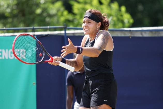 Ilkley Tennis Club, Ilkley, England, June 21st 2023: Aliona Bolsova during the W100 Ilkley against Isabelle Lacy at Ilkley Tennis Club (Sean Chandler SPP) Copyright: xSeanxChandlerx xSPPx spp-en-SeChSp-W100 Ilkley - Isabelle Lacy v Aliona Bolsova - Ilkley Tennis Club-3363