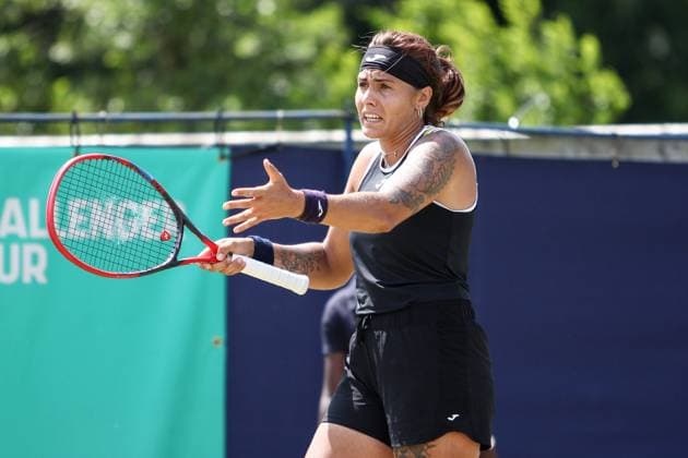 Ilkley Tennis Club, Ilkley, England, June 21st 2023: Aliona Bolsova during the W100 Ilkley against Isabelle Lacy at Ilkley Tennis Club (Sean Chandler SPP) Copyright: xSeanxChandlerx xSPPx spp-en-SeChSp-W100 Ilkley - Isabelle Lacy v Aliona Bolsova - Ilkley Tennis Club-3364