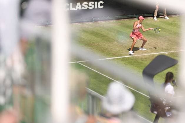 Mandatory Credit: Photo by Ryan Browne Shutterstock (13977103ab) Xiyu Wang of China. Rothesay Classic, Day Three, Tennis, Edgbaston Priory Club, Birmingham, UK - 21 Jun 2023 Rothesay Classic, Day Three, Tennis, Edgbaston Priory Club, Birmingham, UK - 21 Jun 2023 Copyright: xRyanxBrowne Shutterstockx 13977103ab