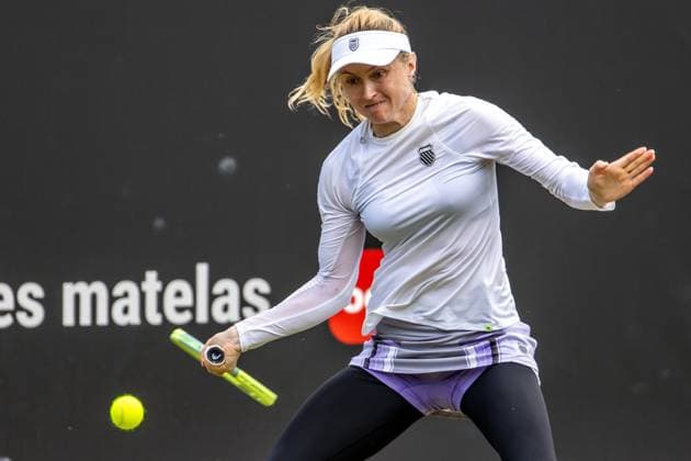 Berlin, 21 06 23, Tennis Grass Court Championships Berlin at Steffi Graf Stadium Women, Singles, Aliaksandra Sasnovich vs Victoria Azarenka Aliaksandra Sasnovich returns the ball bett1open 2023 Grass Court Championships Berlin