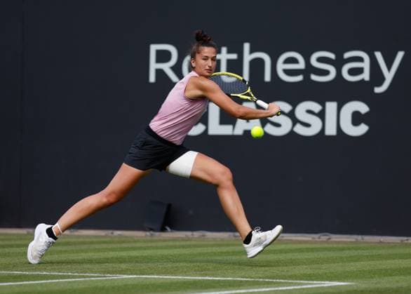 21st June 2023; Edgbaston Priory Club, Birmingham, England: Rothesay Classic Birmingham, Day 3; Emina Bektas (USA) during her match against Shuai Zhang (CHN)  ActionPlus12521951 RogerxEvans