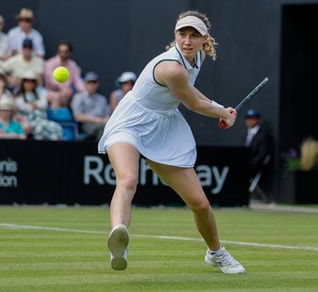 21st June 2023; Edgbaston Priory Club, Birmingham, England: Rothesay Classic Birmingham, Day 3; Cristina Busca (ESP) during her match against Barbora Krejcikova (CZE)  ActionPlus12521958 RogerxEvans