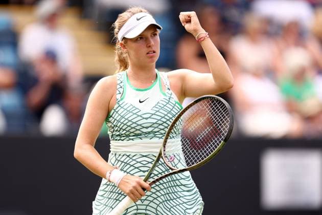 Mandatory Credit: Photo by Ryan Browne Shutterstock (13977103as) Linda Fruhvirtova of of the Czech Republic. Rothesay Classic, Day Three, Tennis, Edgbaston Priory Club, Birmingham, UK - 21 Jun 2023 Rothesay Classic, Day Three, Tennis, Edgbaston Priory Club, Birmingham, UK - 21 Jun 2023 Copyright: xRyanxBrowne Shutterstockx 13977103as