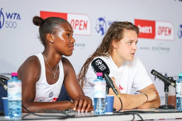 Press conference Noma NOHA AKUGUE GER and Jule NIEMEIER GER, bett1open presented by ecotrans Group, Berlin, LTTC Rot Weiß Berlin, 21 06 2023, Copyright: xClaudioxGärtnerx