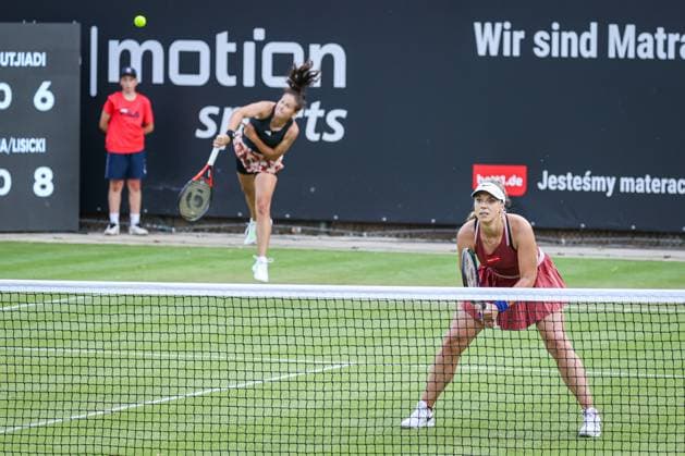 Daria KASATKINA and Sabine LISICKI GER, bett1open presented by ecotrans Group, Berlin, LTTC Rot Weiß Berlin, 21 06 2023, Copyright: xClaudioxGärtnerx