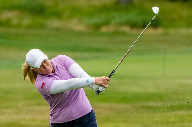 June 21, 2023, Springfield, NJ, USA: Brittany Lincicome (USA) hits an approach shot during a practice round of the KPMG Womens Golf Championship at Baltusrol Golf Club in Springfield, NJ on June 21, 2023. Eclipse Sportswire CSM Springfield USA - ZUMAcs17 20230621_zaf_cs17_010 Copyright: xScottxSeriox