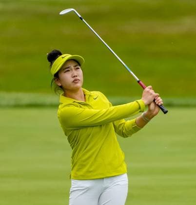 June 21, 2023, Springfield, NJ, USA: Lucy Li (USA) hits an approach shot during a practice round of the KPMG Womens Golf Championship at Baltusrol Golf Club in Springfield, NJ on June 21, 2023. Eclipse Sportswire CSM Springfield USA - ZUMAcs17 20230621_zaf_cs17_019 Copyright: xScottxSeriox