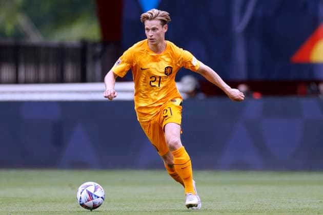DE JONG Frenkie Team Holland UEFA Nations League 2023 Match 3 Place Match Holland Italy 2 3 on 18 06 2023 in Enschede DFL REGULATIONS PROHIBIT ANY USE OF PHOTOGRAPHS as IMAGE SEQUENCES and or QUASI VIDEO Copyright: xLacixPerenyix