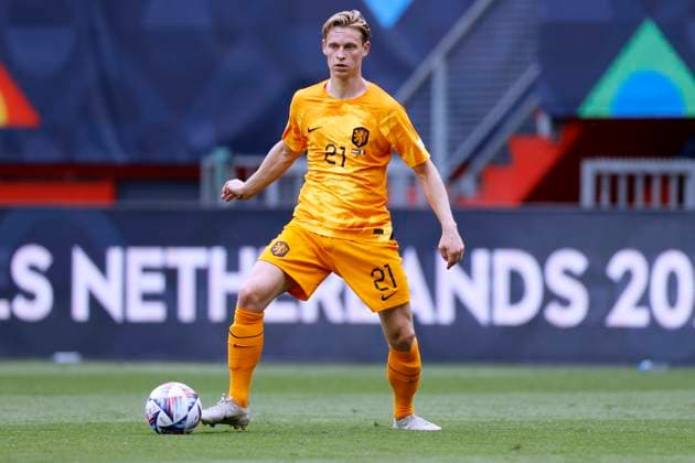 DE JONG Frenkie Team Holland UEFA Nations League 2023 Match 3 Place Match Holland Italy 2 3 on 18 06 2023 in Enschede DFL REGULATIONS PROHIBIT ANY USE OF PHOTOGRAPHS as IMAGE SEQUENCES and or QUASI VIDEO Copyright: xLacixPerenyix