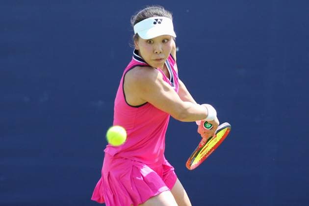 Ilkley Tennis Club, England, June 21st 2023: 2023: Mai Hontama during the W100 Ilkley against Joanna Garland at Ilkley Tennis Club (Sean Chandler SPP) Copyright: xSeanxChandlerx xSPPx spp-en-SeChSp-W100 Ilkley - Mai Hontama v Joanna Garland - Ilkley Tennis Club-13
