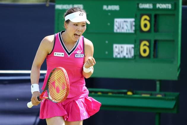 Ilkley Tennis Club, England, June 21st 2023: 2023: Mai Hontama during the W100 Ilkley against Joanna Garland at Ilkley Tennis Club (Sean Chandler SPP) Copyright: xSeanxChandlerx xSPPx spp-en-SeChSp-W100 Ilkley - Mai Hontama v Joanna Garland - Ilkley Tennis Club-16