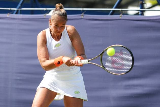 Ilkley Tennis Club, England, June 21st 2023: Lesley Pattinama-Kerkhove during the W100 Ilkley against Emiliana Arango at Ilkley Tennis Club (Sean Chandler SPP) Copyright: xSeanxChandlerx xSPPx spp-en-SeChSp-W100 Ilkley - Lesley Pattinama-Kerkhove v Emiliana Arango - Ilkley Tennis Club-9