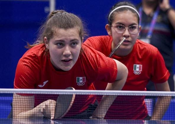 Arantxa Cossio, Clio Barcenas of Mexico during the game Mexico vs Costa Rica, corresponding to the first stage of Womens Team Table tennis, Tischtennis at the Central American and Caribbean Games San Salvador 2023, at EL Polvorin Sports Complex, on June 21, 2023. <br><br> Arantxa Cossio, Clio Barcenas de Mexico durante el juego Mexico vs Costa Rica, correspondiente a la primera ronda de Tenis de Mesa Femenil por equipos en los Juegos Centroamericanos y del Caribe San Salvador 2023, en el Complejo Deportivo EL Polvorin, el 21 de Junio de 2023. JCC San Salvador 2023 Mexico vs Costa Rica