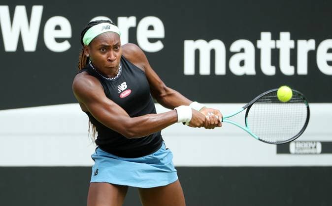 Coco Gauff USA , Centre Court at the tennis facility of LTTC Rot Weiss e V Steffi Graf Stadium Tennis bett1 open WTA 500 tournament on grass women season 2022 2023 22 06 2023